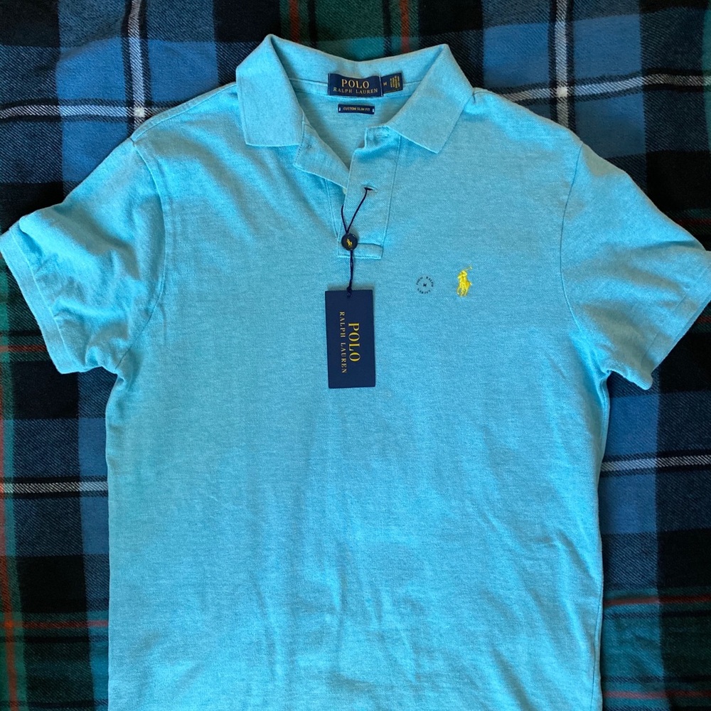 NWT Polo Ralph Lauren Custom Fit M Polo Light Blue